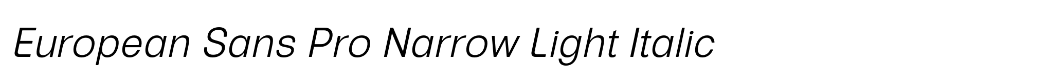 European Sans Pro Narrow Light Italic image